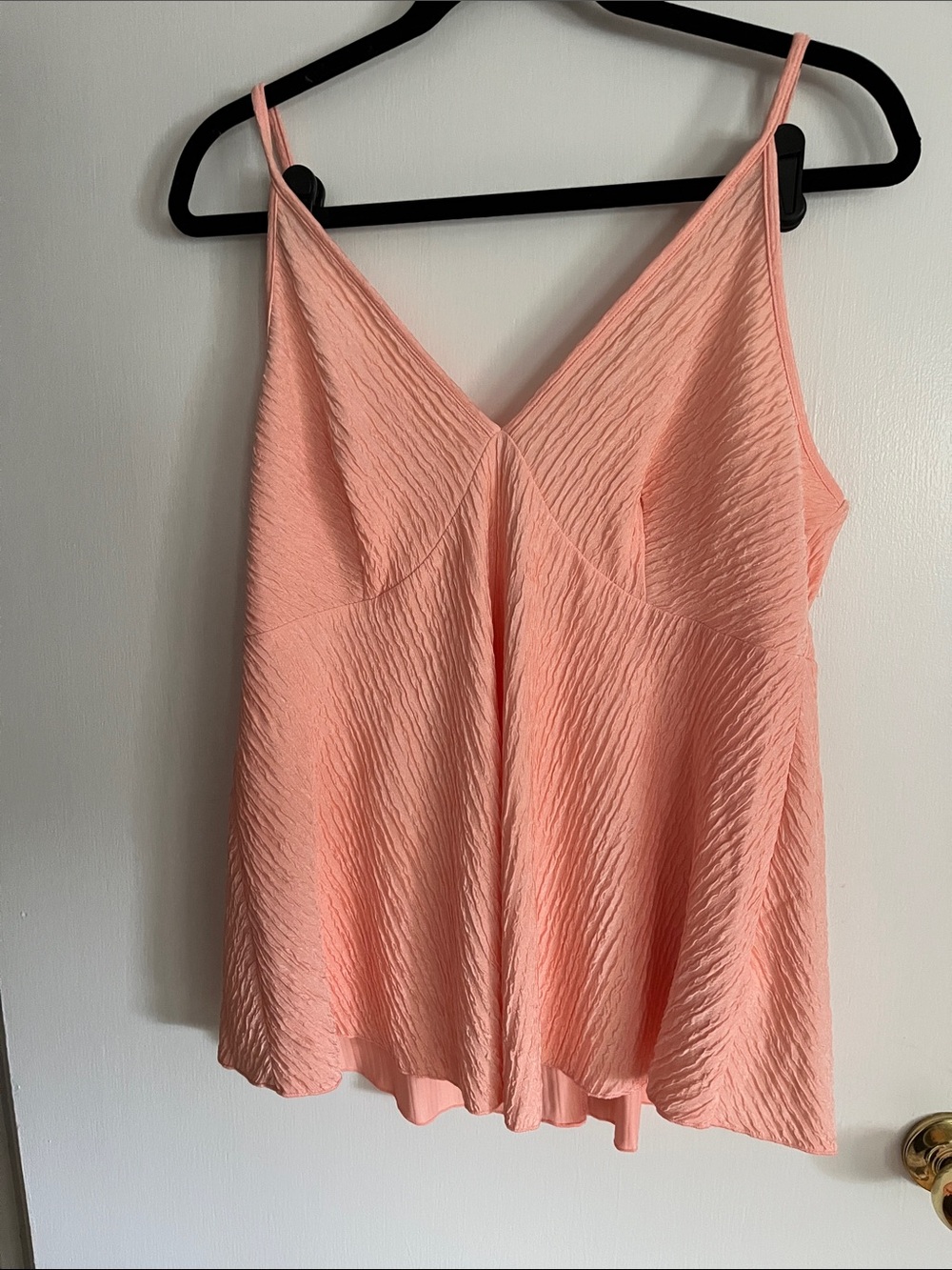 SHEIN Peach Textured V-Neck Spaghetti Strap Cami